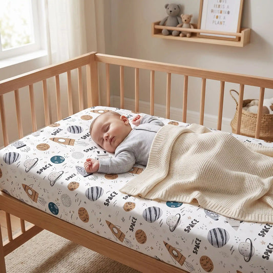 Drap hausse bébé dort paisiblement dans le lit