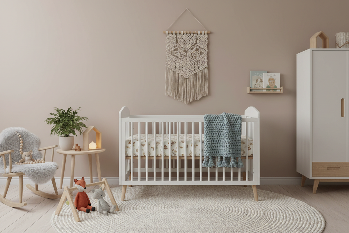Chambre bébé décorée avec drap-housse 60x120