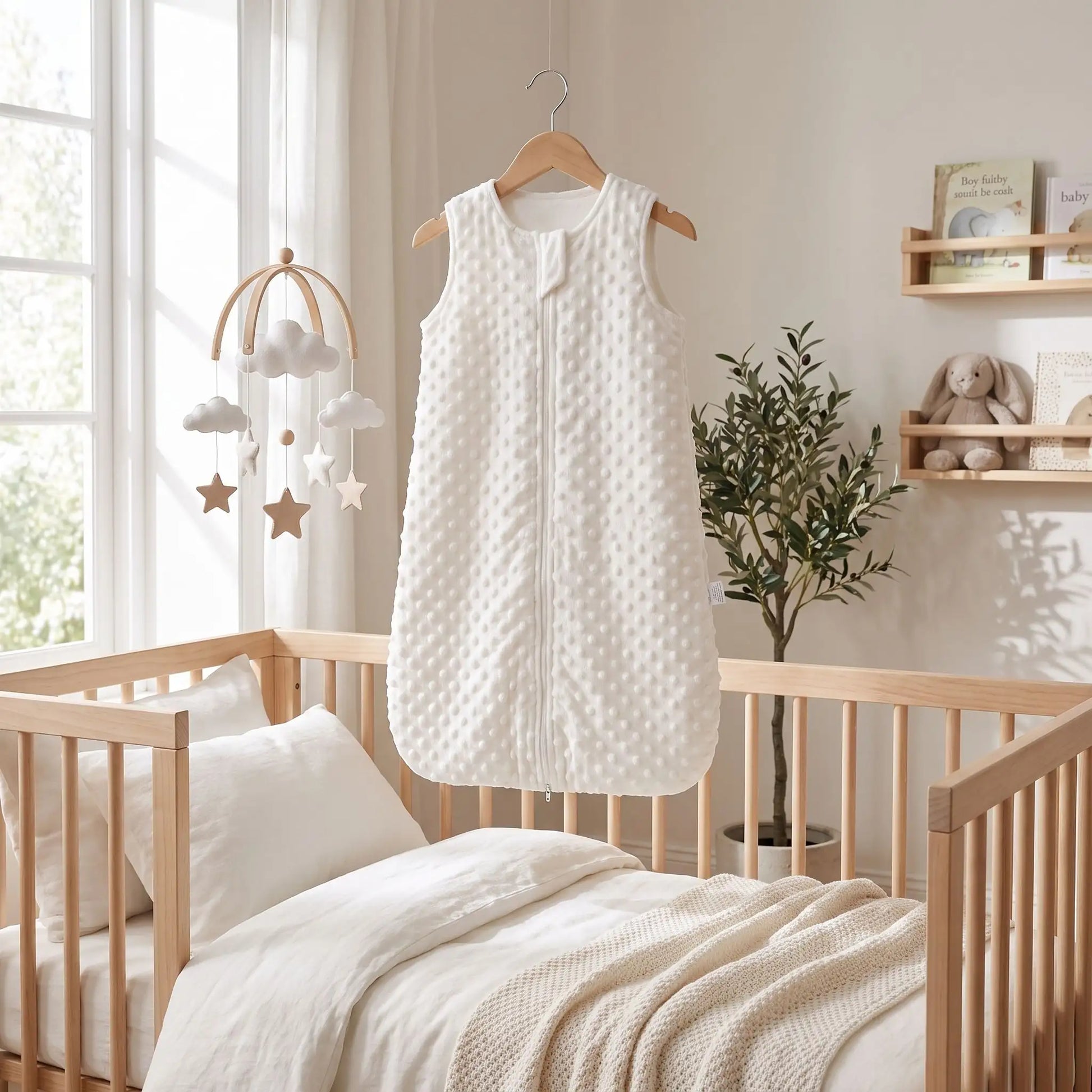 gigoteuse bébé blanc accroché dans la chambre