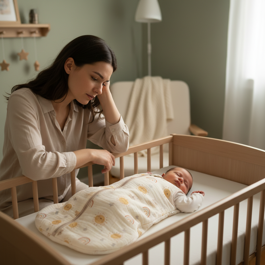 gigoteuse bébé gaze coton soleil arc en ciel endormi maman soulagée