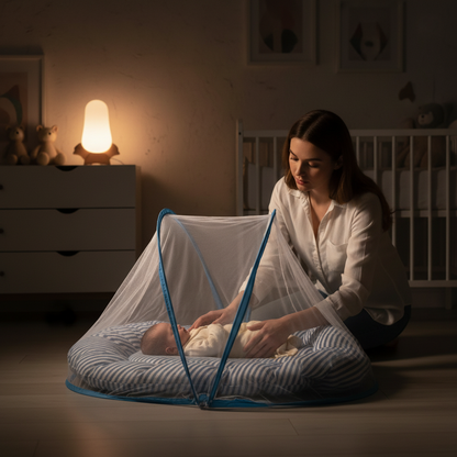 moustiquaire lit bébé maman nuit chambre nordique