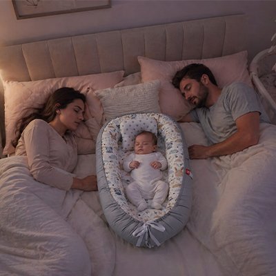 Réducteur de lit pour bébé conformable au milieu de maman et papa