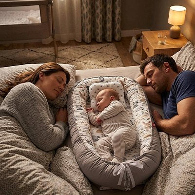 Réducteur de lit pour bébé maman et papa dorment avec enfant 