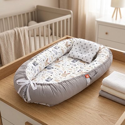 Réducteur de lit pour bébé place sur une table à langer