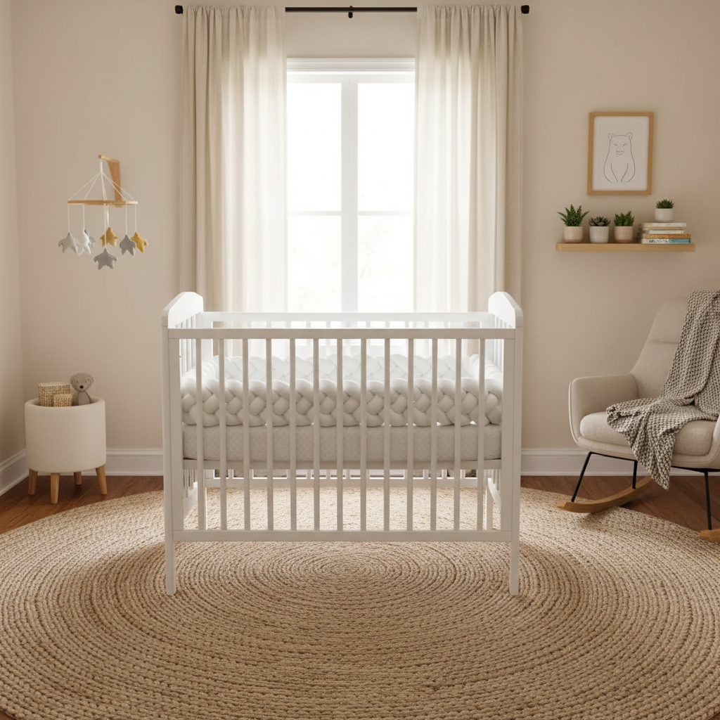 tour de lit bébé complet chambre décorée nordique