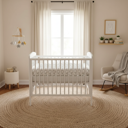tour de lit bébé complet chambre décorée nordique