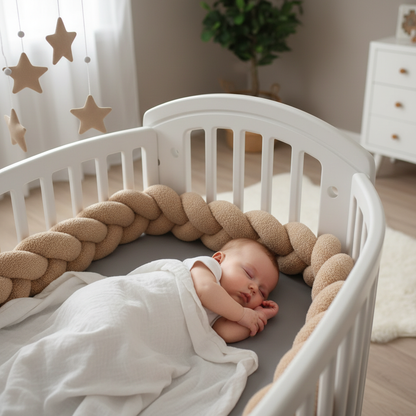 tresse de lit bébé marron clair nourrisson endormi blotti