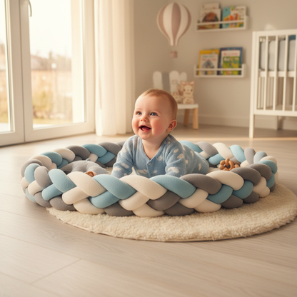 tresse de lit bebe scandinave tapis eveil bebe sol
