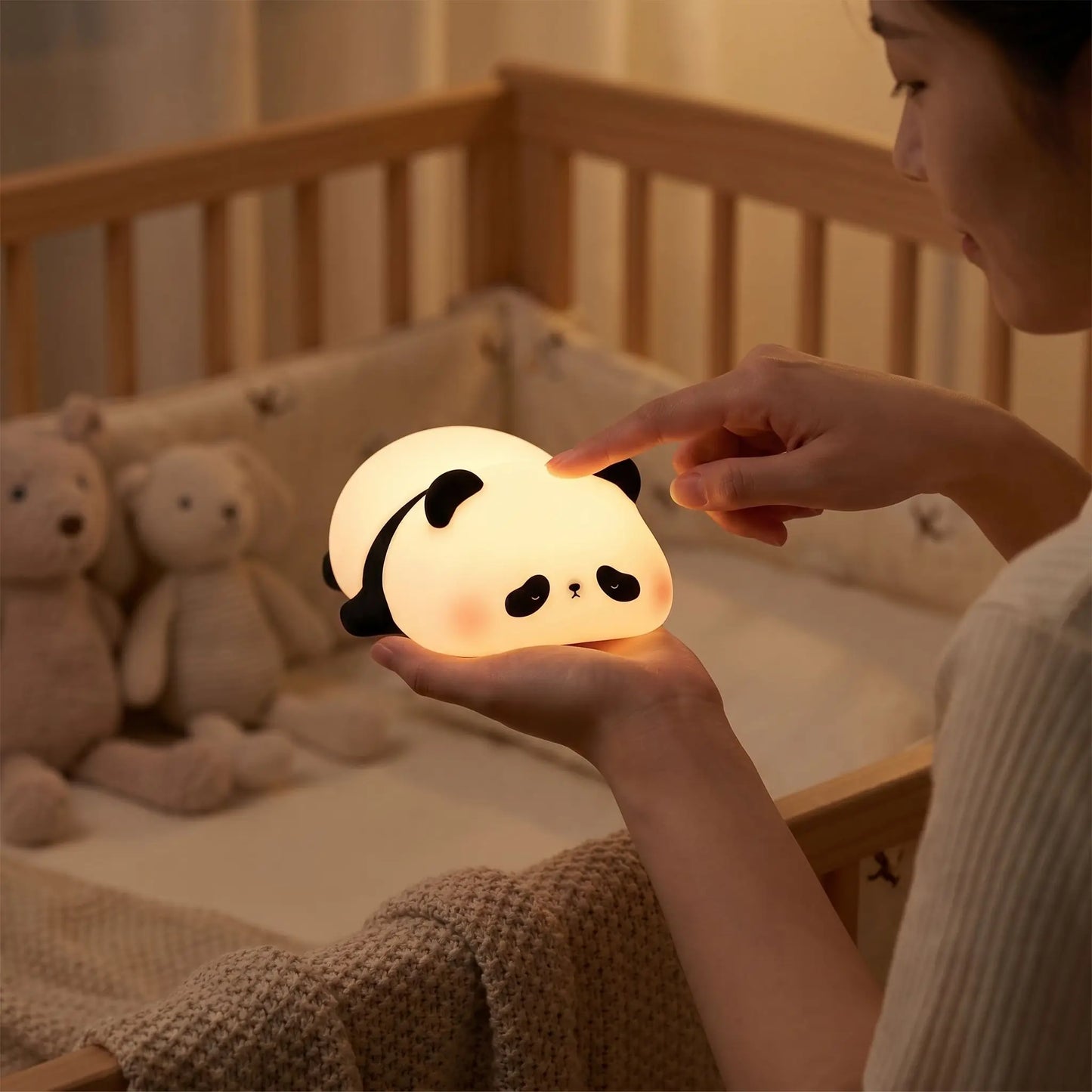 veilleuse pour bebe maman allume  avec son doigt