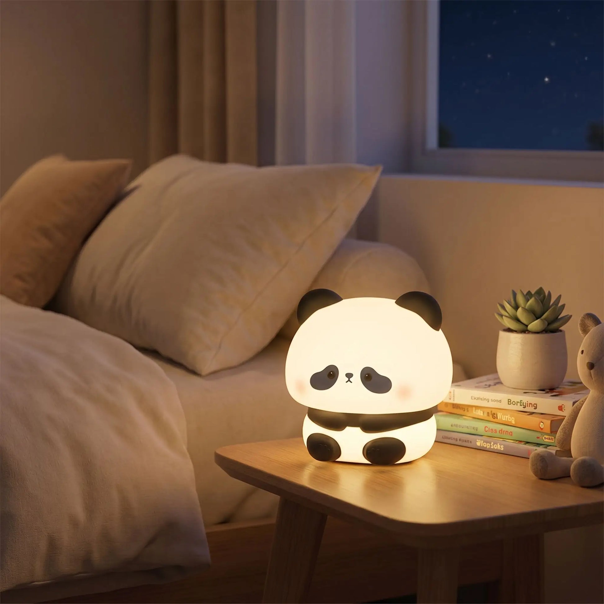 veilleuse pour bebe sur la table de chevet