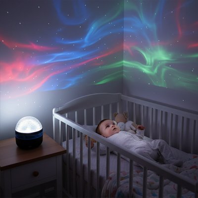 Veilleuse projection bébé couché fixe lumière au plafond